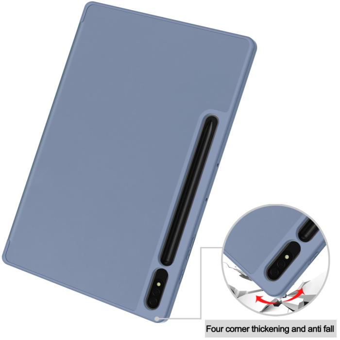 Bild 6,  Samsung Galaxy Tab S9 Plus Fodral Tri-Fold Pennhållare Lila - Teknikhallen.se
