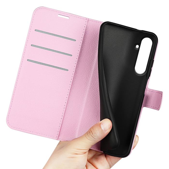 Bild 4,  Samsung Galaxy A55 5G Fodral Litchi Läder Ljus Rosa - Teknikhallen.se