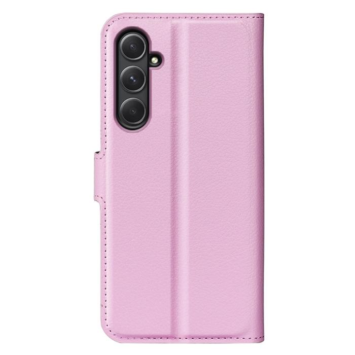 Bild 6,  Samsung Galaxy A55 5G Fodral Litchi Läder Ljus Rosa - Teknikhallen.se