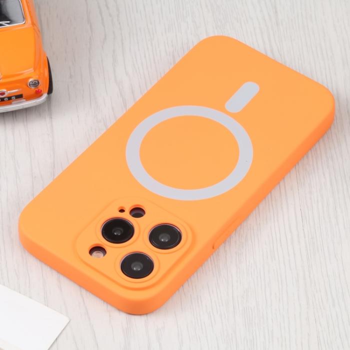 Bild 4,  iPhone 15 Pro Max Skal MagSafe Liquid Silikon Orange - Teknikhallen.se