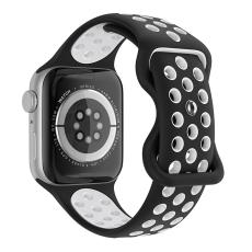 ColorPop Sportarmband Dual-Color Apple Watch 42/41/40/38 mm (S/M) Svart/Vit - Teknikhallen.se