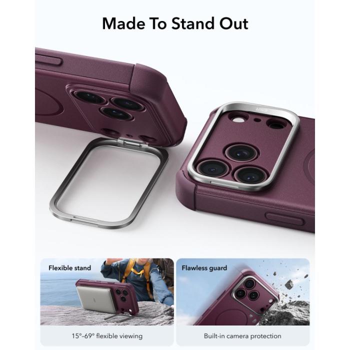 Bild 4, ESR ESR iPhone 18 Pro / 17 Pro Skal MagSafe Cyber Tough Kickstand - Teknikhallen.se