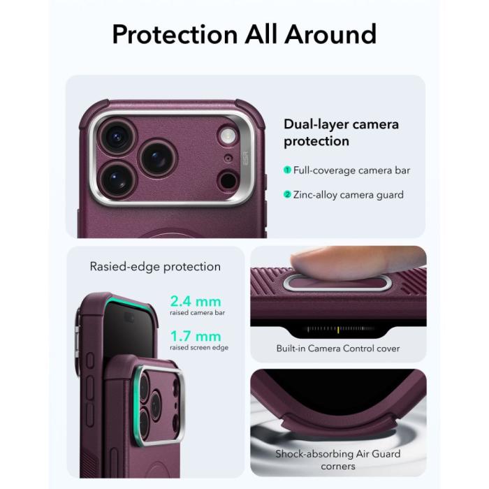 Bild 5, ESR ESR iPhone 18 Pro / 17 Pro Skal MagSafe Cyber Tough Kickstand - Teknikhallen.se