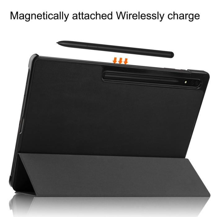 Bild 4,  Samsung Galaxy Tab S9 Ultra Fodral Tri-Fold Läder Svart - Teknikhallen.se