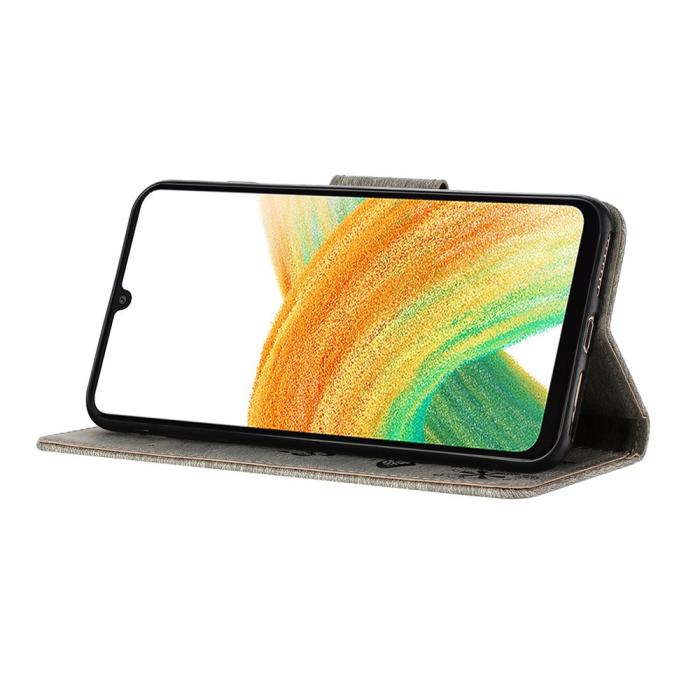 Bild 3,  Samsung Galaxy A27 5G Fodral Läder Fjärilar Grå - Teknikhallen.se