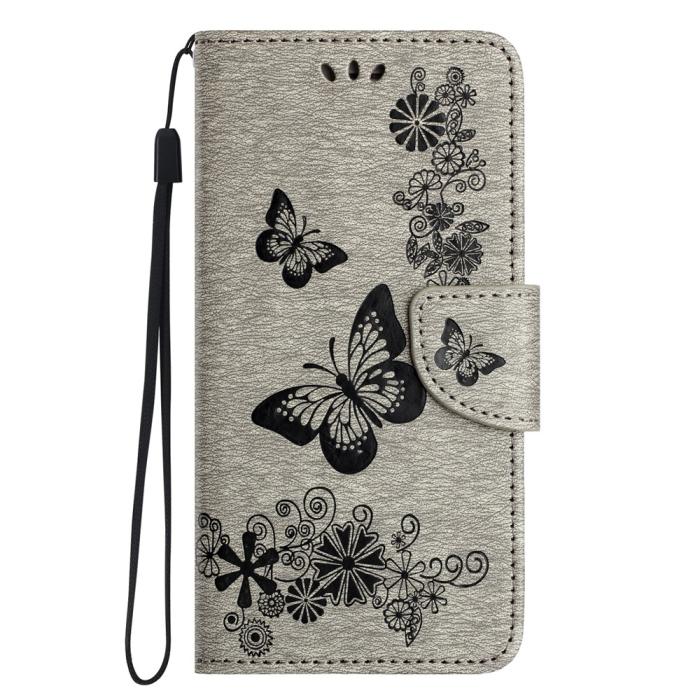 Bild 5,  Samsung Galaxy A27 5G Fodral Läder Fjärilar Grå - Teknikhallen.se