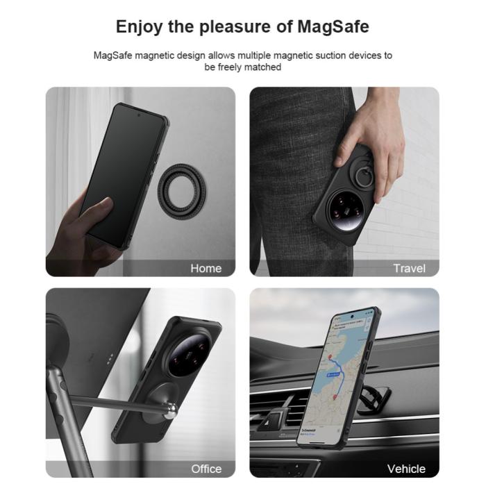 Bild 6, NILLKIN NILLKIN Xiaomi 14 Ultra Skal MagSafe Frosted Shield Pro Svart - Teknikhallen.se