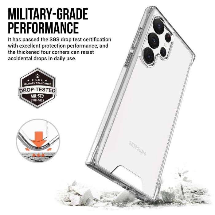 Bild 2,  Samsung Galaxy S23 Ultra Skal Shockproof Hybrid Transparent - Teknikhallen.se