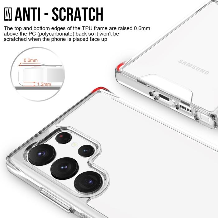Bild 6,  Samsung Galaxy S23 Ultra Skal Shockproof Hybrid Transparent - Teknikhallen.se