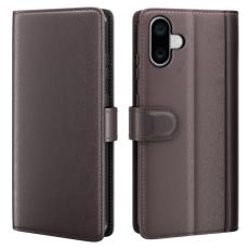  iPhone 16 Plus Fodral Premium &Auml;kta L&auml;der Brun - Teknikhallen.se