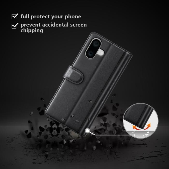 Bild 6,  iPhone 16 Plus Fodral Premium Äkta Läder Svart - Teknikhallen.se