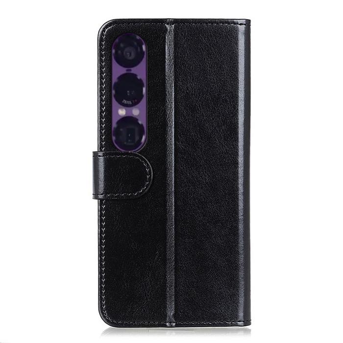Bild 6,  Sony Xperia 1 VII Fodral Crazy Horse Läder Svart - Teknikhallen.se
