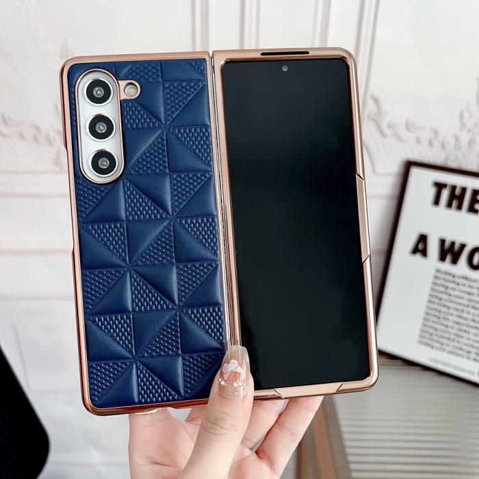 Bild 2,  Galaxy Z Fold 6 Skal Läder Blå - Teknikhallen.se