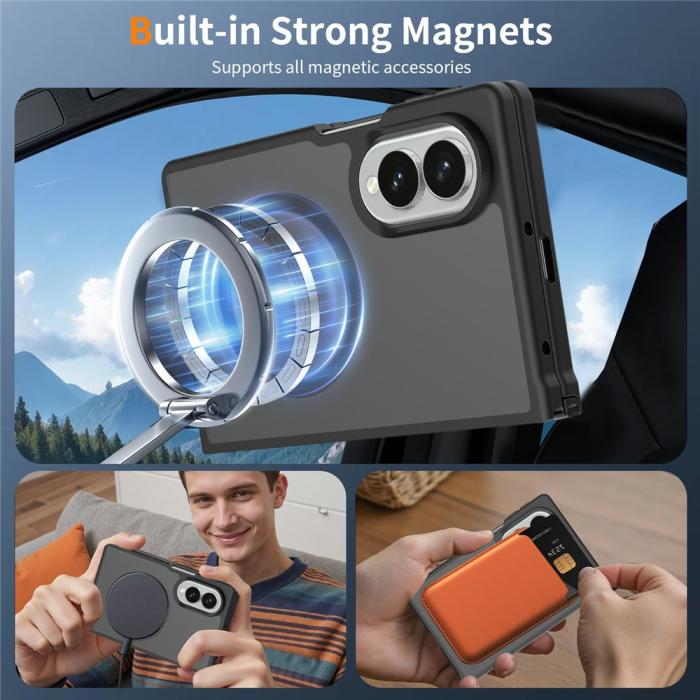 Bild 6,  Samsung Galaxy Z Fold 8 Skal MagSafe TPU Svart - Teknikhallen.se