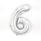  Sifferballong Nummer 6 40 cm Silver - Teknikhallen.se