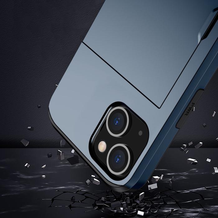 Bild 6,  iPhone 15 Plus Skal Hybrid Med Kortfack Blå - Teknikhallen.se