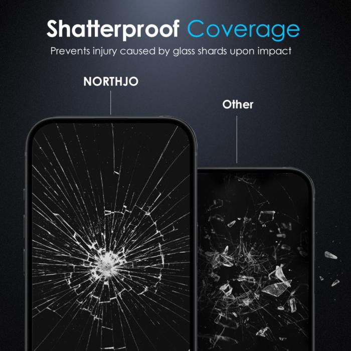 Bild 5, NORTHJO NORTHJO iPhone 16 Pro Max Skärmskydd Härdat Glas Privacy - Teknikhallen.se