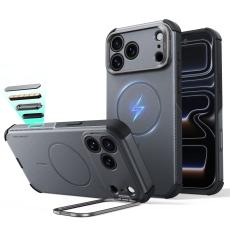 ESR ESR iPhone 18 Pro / 17 Pro Skal MagSafe Cyber Tough Kickstand Gr&aring; - Teknikhallen.se