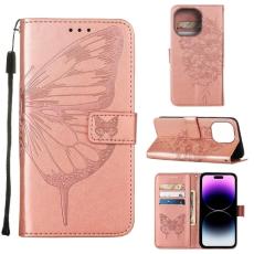  iPhone 14 Pro Max Fodral Fj&auml;ril Tryck Ros&eacute;guld - Teknikhallen.se