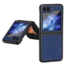  Samsung Galaxy Z Flip 5 Skal Litchi L&auml;der Safirbl&aring; - Teknikhallen.se