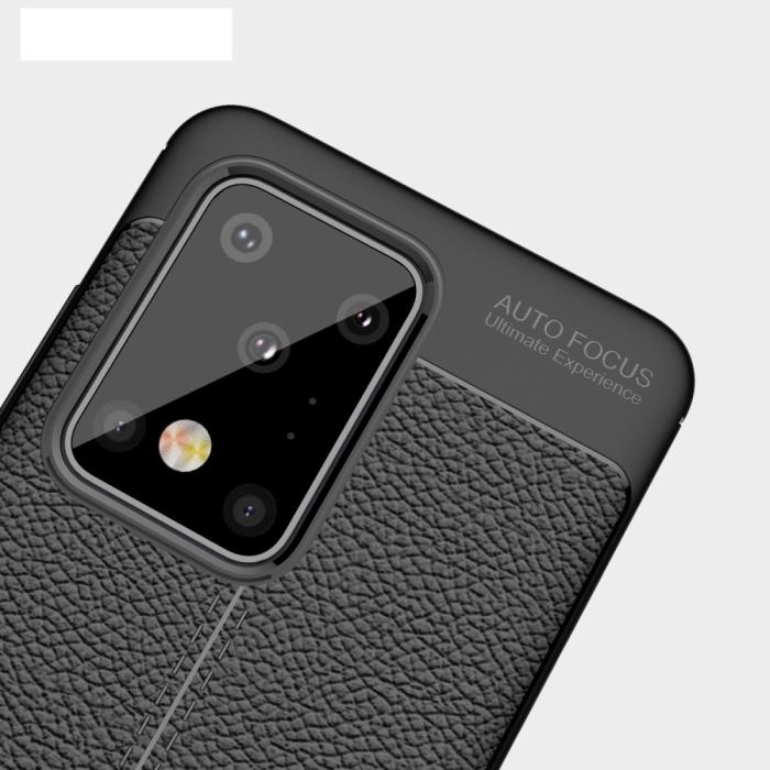 Bild 2,  Samsung Galaxy S20 Ultra - Litchi Skal - Svart - Teknikhallen.se