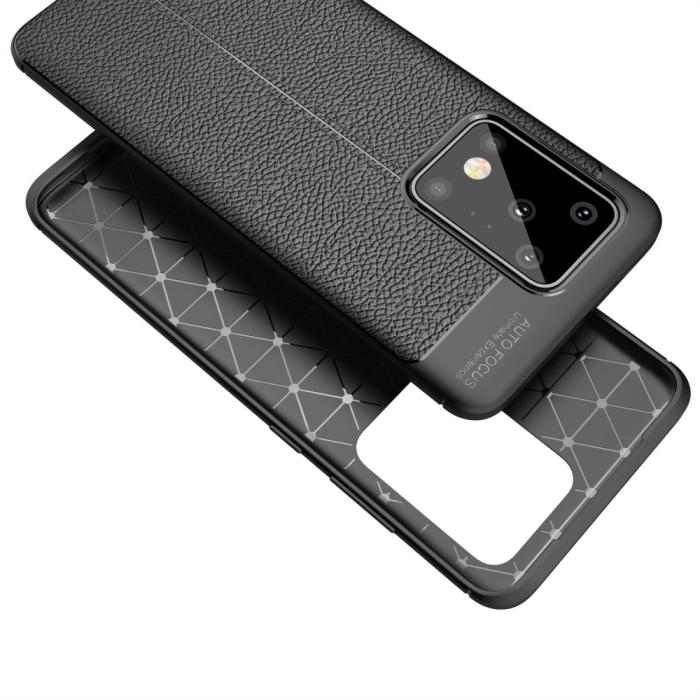 Bild 4,  Samsung Galaxy S20 Ultra - Litchi Skal - Svart - Teknikhallen.se