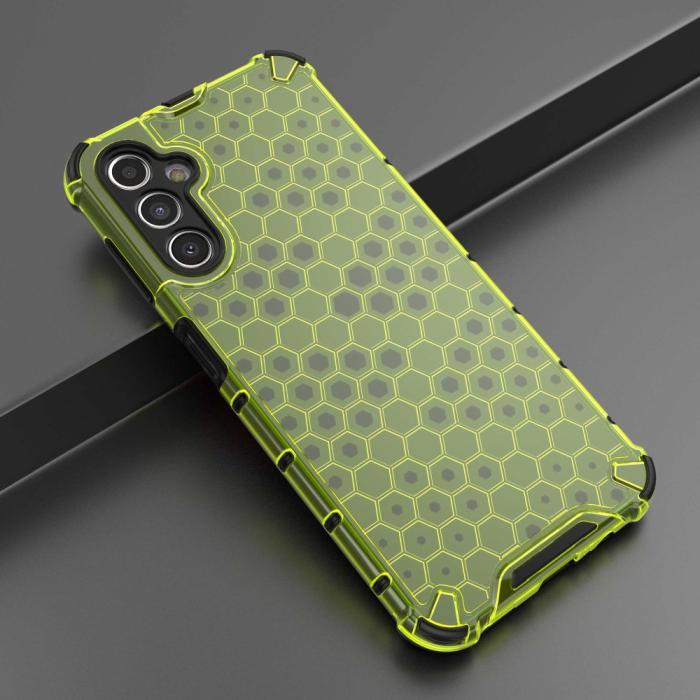 Bild 2,  Galaxy A14 4G/5G Skal Shockproof Honeycomb Textur Grön - Teknikhallen.se