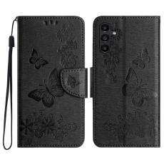  Samsung Galaxy A27 5G Fodral L&auml;der Fj&auml;rilar Svart - Teknikhallen.se