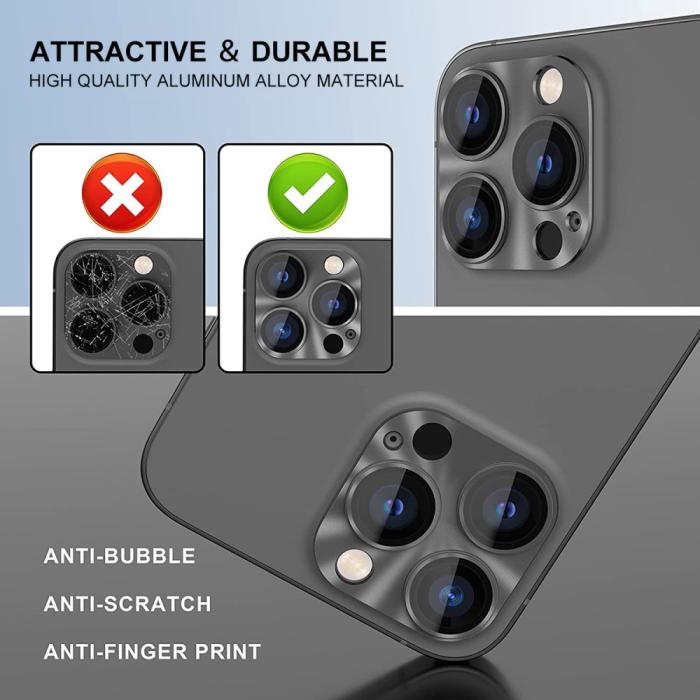 Bild 3, ENKAY ENKAY iPhone 16 Pro Max/16 Pro Linsskydd Grå - Teknikhallen.se