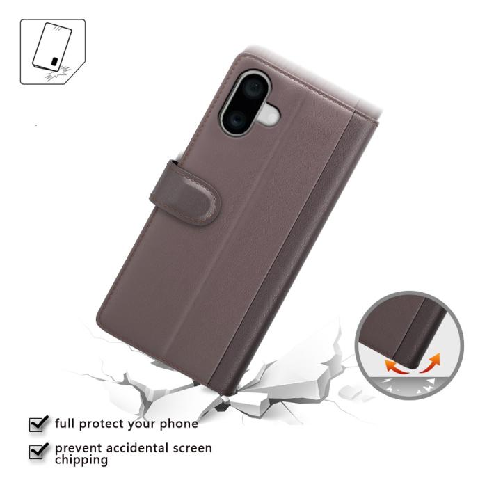 Bild 5,  iPhone 16 Plus Fodral Premium Äkta Läder Brun - Teknikhallen.se