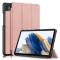  Samsung Galaxy Tab A9 Fodral Tri-Fold PU Läder Roséguld - Teknikhallen.se