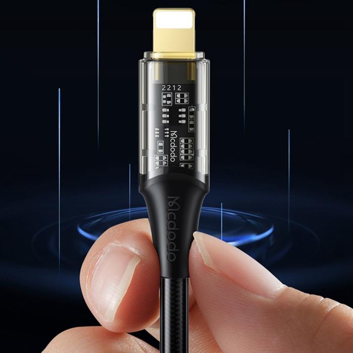 Bild 2, MCDODO Mcdodo 1.2m 36W PD USB-C - Lightning Kabel Svart - Teknikhallen.se
