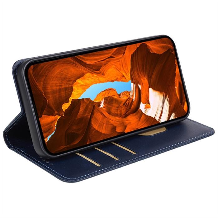 Bild 3,  Nothing Phone 3a Pro Fodral Flip Läder Blå - Teknikhallen.se