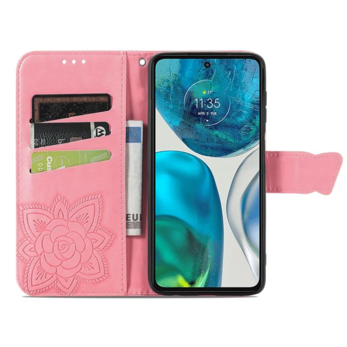 Bild 3,  Motorola Moto G52/G82 Fodral Fjäril Tryck Rosa - Teknikhallen.se