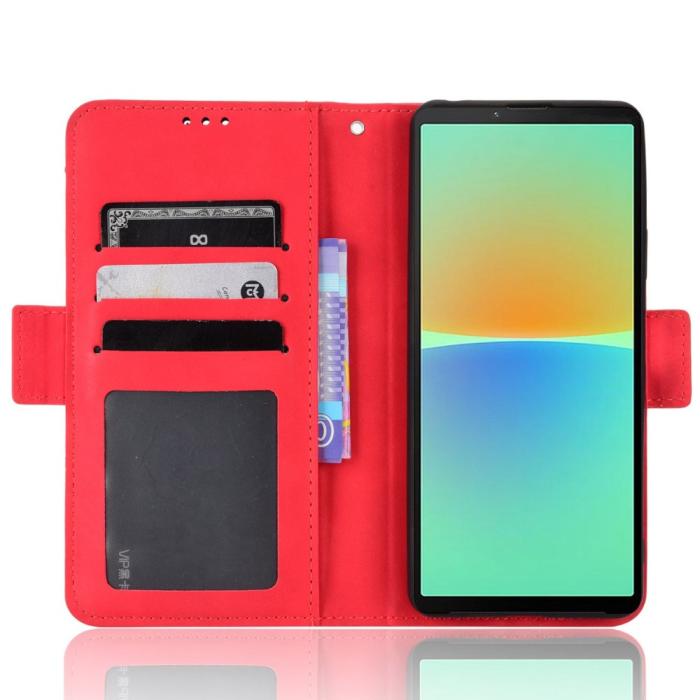 Bild 2,  Sony Xperia 10 IV Fodral Avtagbart Kortfodral Röd - Teknikhallen.se