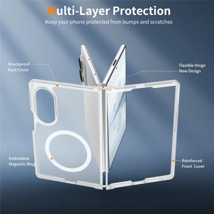 Bild 3,  Samsung Galaxy Z Fold 8 Skal MagSafe TPU Transparent - Teknikhallen.se
