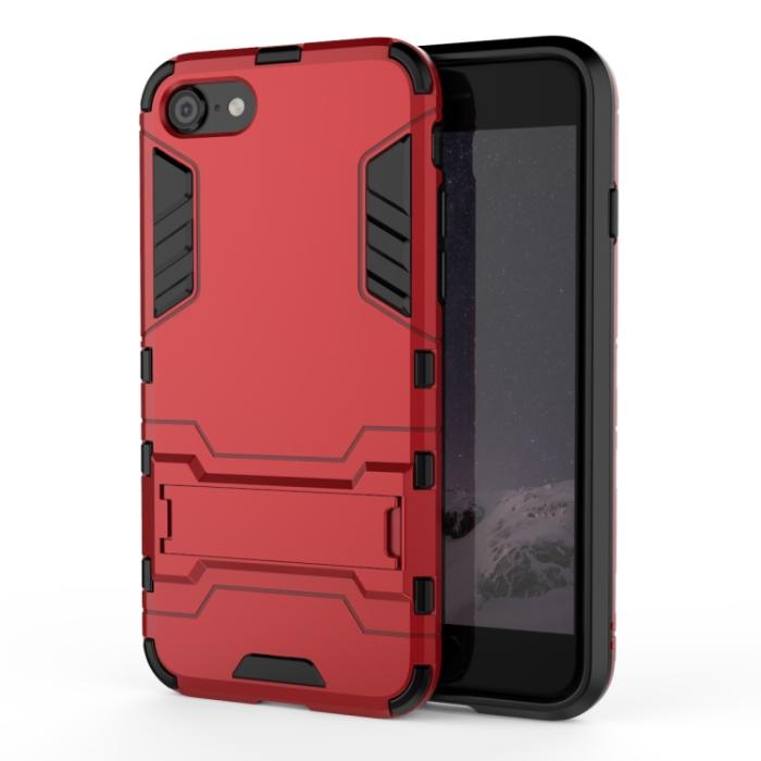 Bild 2,  iPhone 7/8/SE Skal Hybrid Armor Kickstand Röd - Teknikhallen.se
