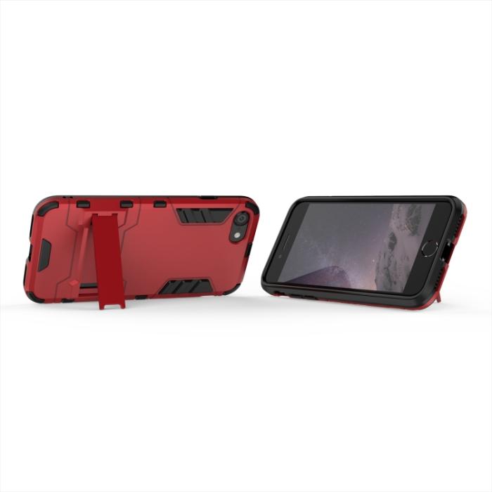 Bild 4,  iPhone 7/8/SE Skal Hybrid Armor Kickstand Röd - Teknikhallen.se