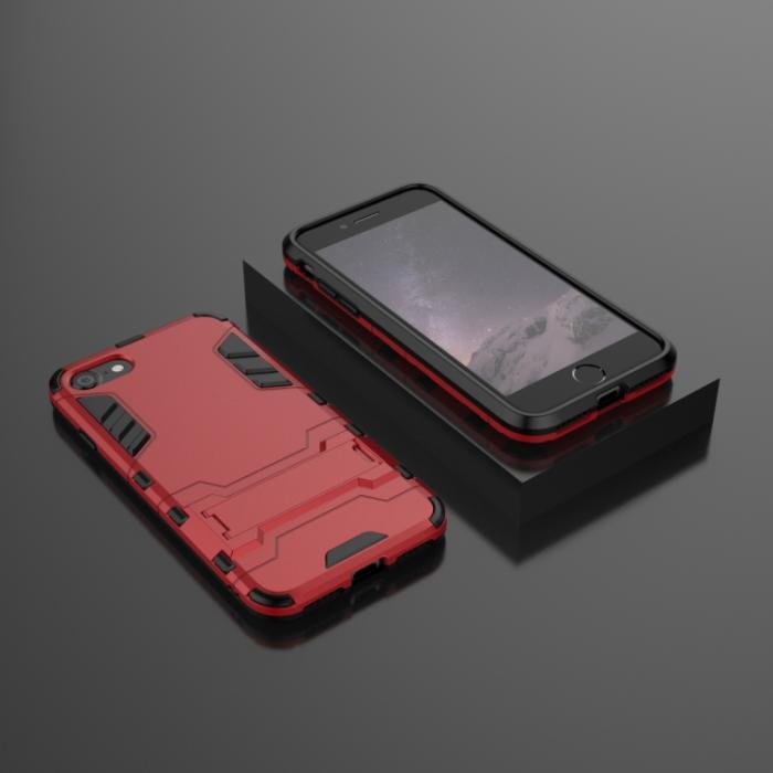 Bild 6,  iPhone 7/8/SE Skal Hybrid Armor Kickstand Röd - Teknikhallen.se