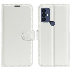 TCL 305 (2022) Fodral Litchi L&auml;der Vit - Teknikhallen.se