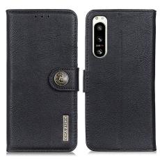 KHAZNEH KHAZNEH Sony Xperia 5 IV Fodral L&auml;der Svart - Teknikhallen.se