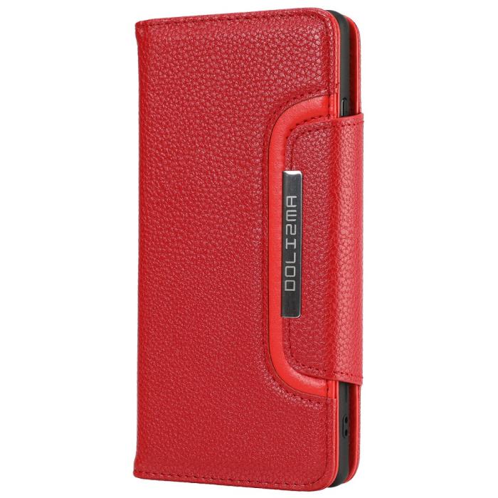 Bild 2,  Samsung Galaxy S21 Plus - 2in1 Litchi Magnet Fodral - Röd - Teknikhallen.se