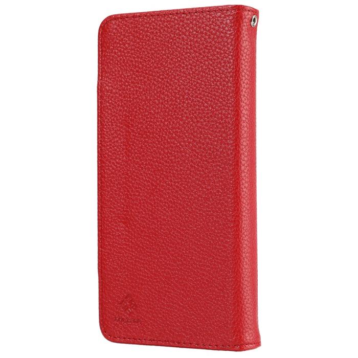 Bild 3,  Samsung Galaxy S21 Plus - 2in1 Litchi Magnet Fodral - Röd - Teknikhallen.se