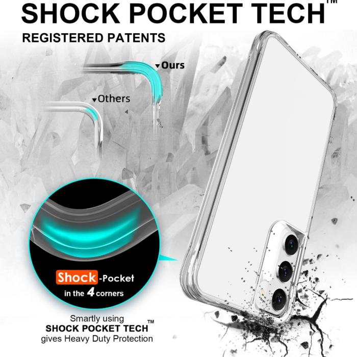 Bild 3,  Samsung Galaxy S23 Plus Skal Shockproof Hybrid Transparent - Teknikhallen.se
