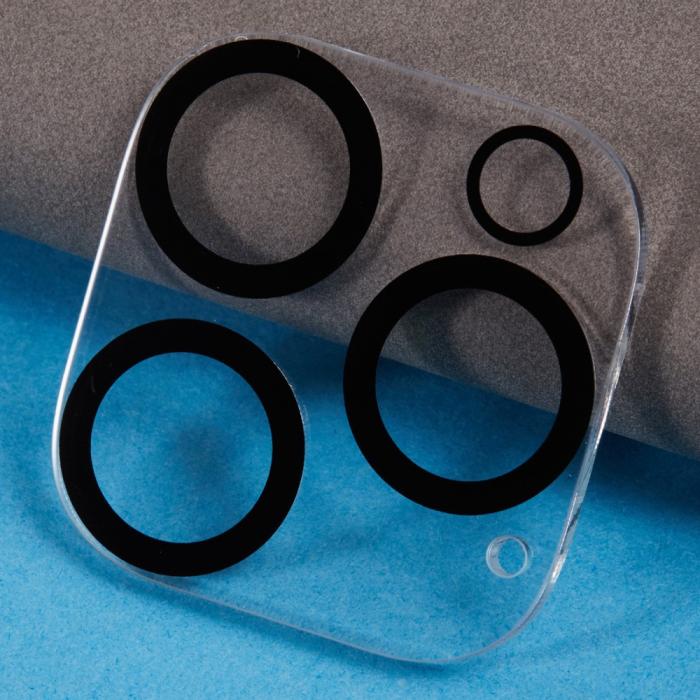 Bild 3,  iPhone 16 Pro Max/16 Pro Linsskydd Härdat Glas Black Rings - Teknikhallen.se