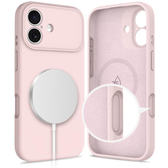 Bild 5, Tech-Protect Tech-Protect iPhone 17 Skal MagSafe Silicone Pink Pearl - Teknikhallen.se
