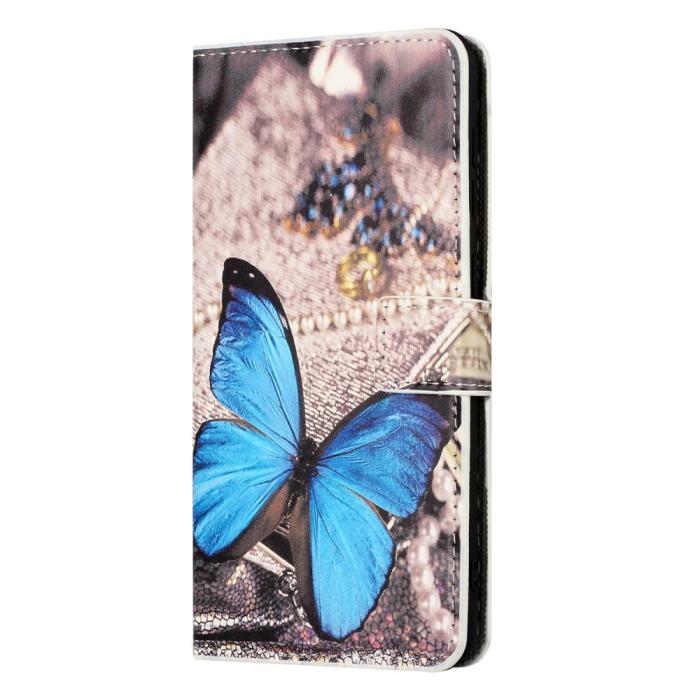 Bild 4,  Samsung Galaxy A15 5G Fodral Med Tryck Blå Fjäril - Teknikhallen.se