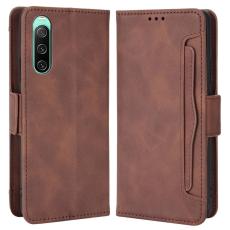  Sony Xperia 10 IV Fodral Avtagbart Kortfodral Brun - Teknikhallen.se