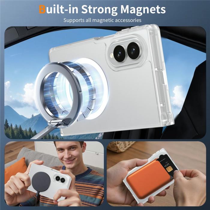 Bild 6,  Samsung Galaxy Z Fold 8 Skal MagSafe TPU Transparent - Teknikhallen.se