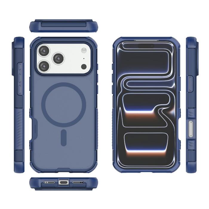 Bild 5,  iPhone 17 Pro Skal MagSafe Shockproof Hybrid Blå - Teknikhallen.se